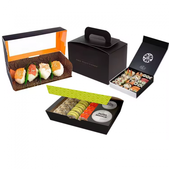 Wholesale Customize Takeaway Disposable Cardboard Paper Food Bento Lunch Sushi Box with Compartments Wholesale Customize Takeaway Disposable Cardboard Paper Food Bento Lunch Sushi Box with Compartments